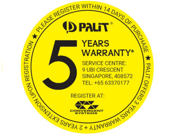 Palit 5 Years Warranty