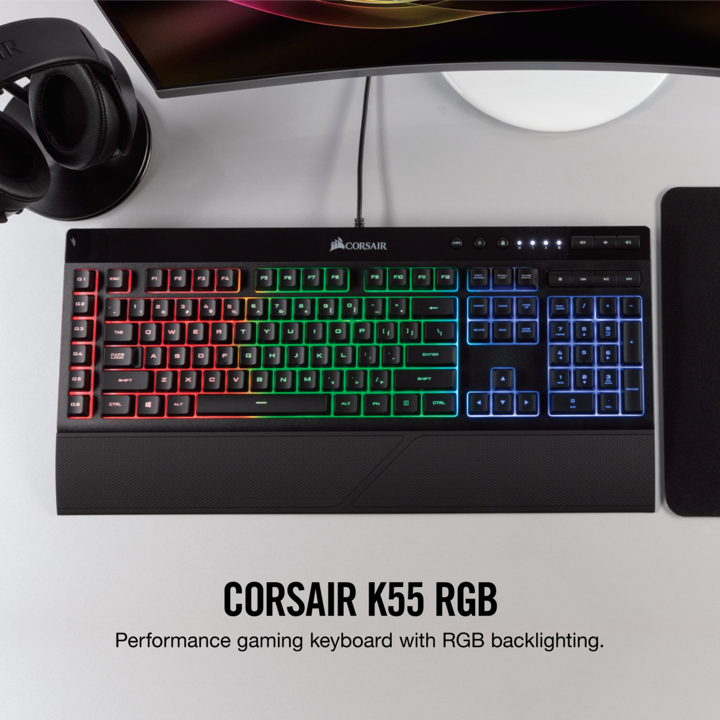 CORSAIR - K55 RGB Wired Gaming Keyboard