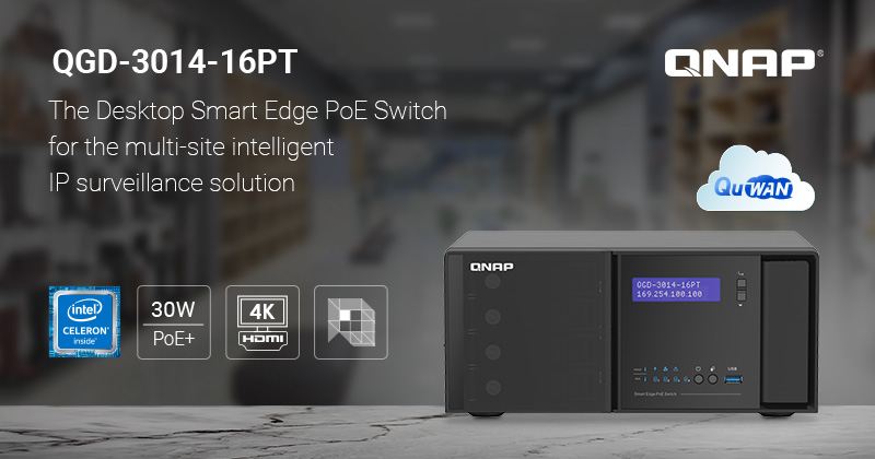 QNAP Desktop Smart Edge PoE Switch QGD-3014-16PT