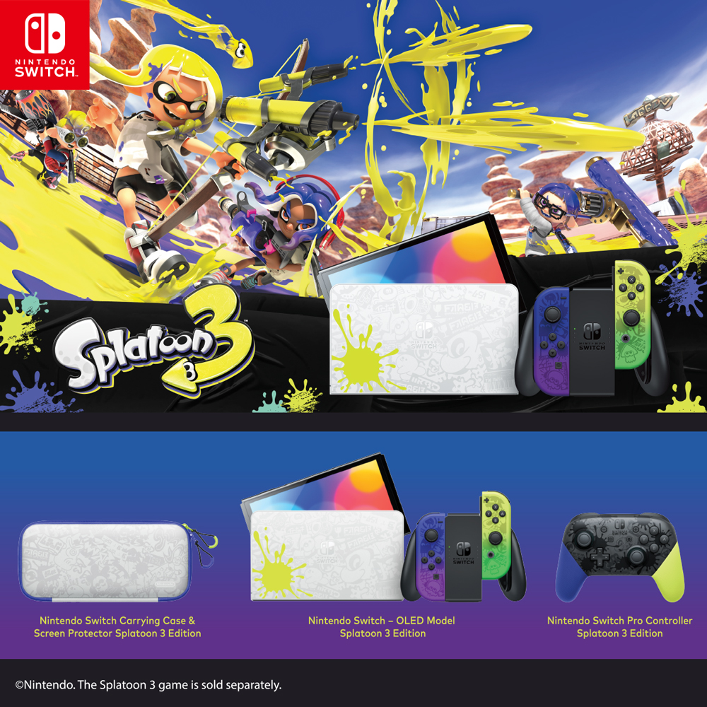 Nintendo Switch OLED Splatoon 3 Game Console with Splatoon 3